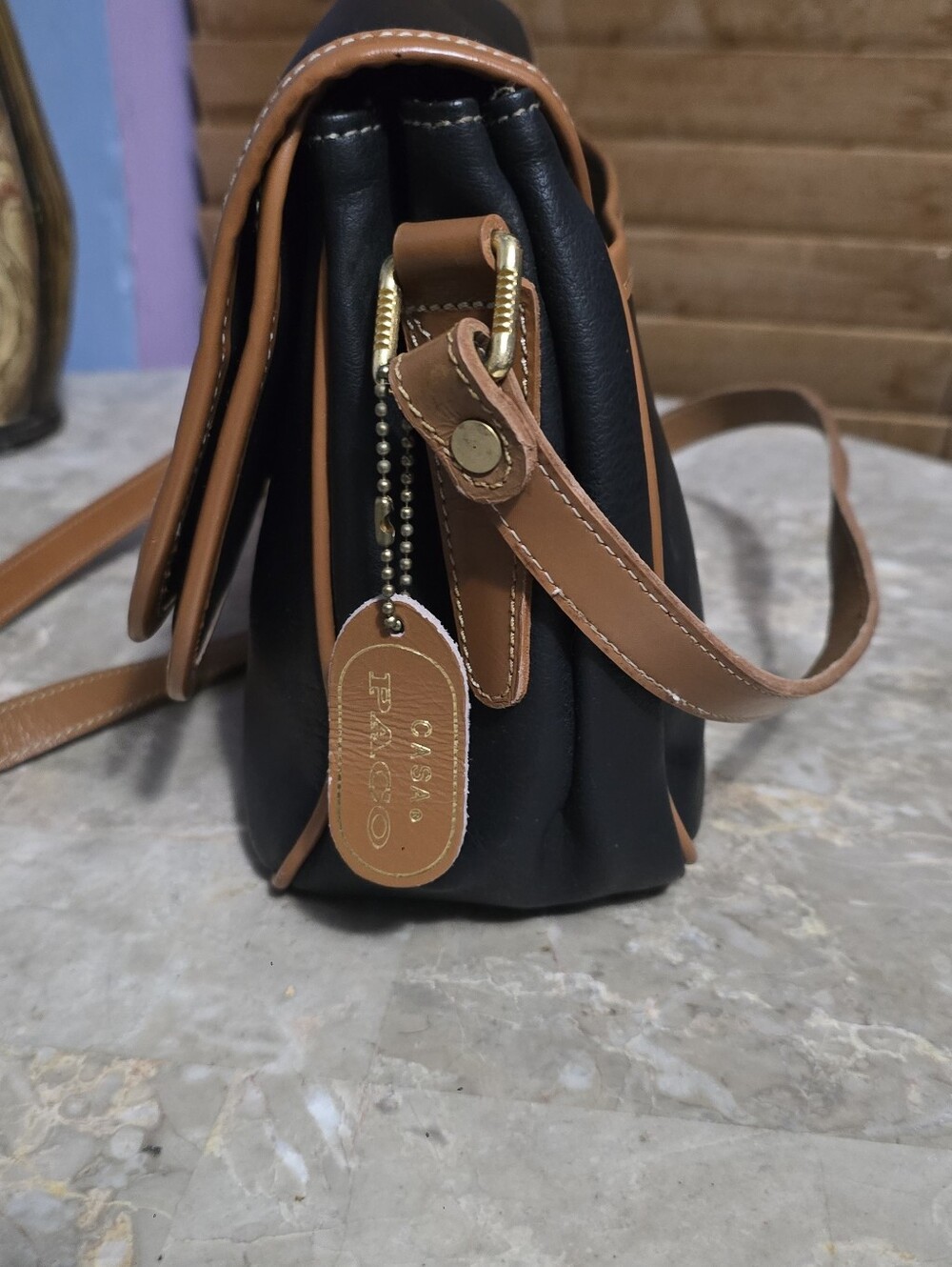 Paco Casa Black and Brown Multi-flap Multi-Pocket Crossbody Bag - Picture 10 of 14